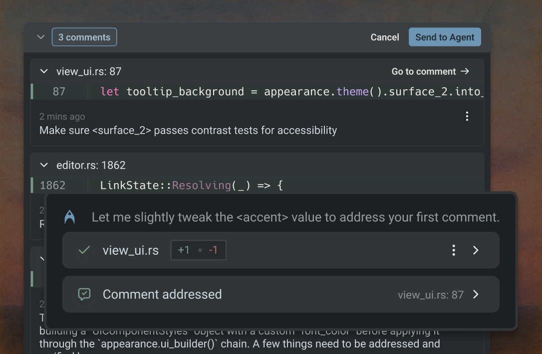 Pragma code review interface